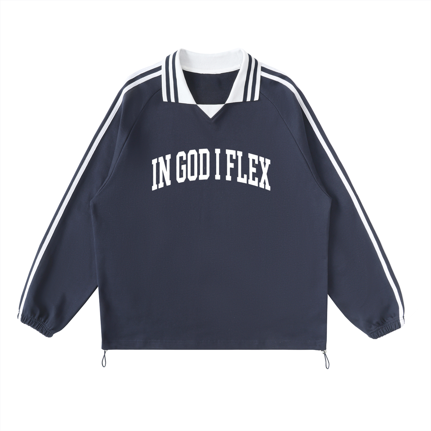 Contrast Striped IGIF Collar Sweatshirt