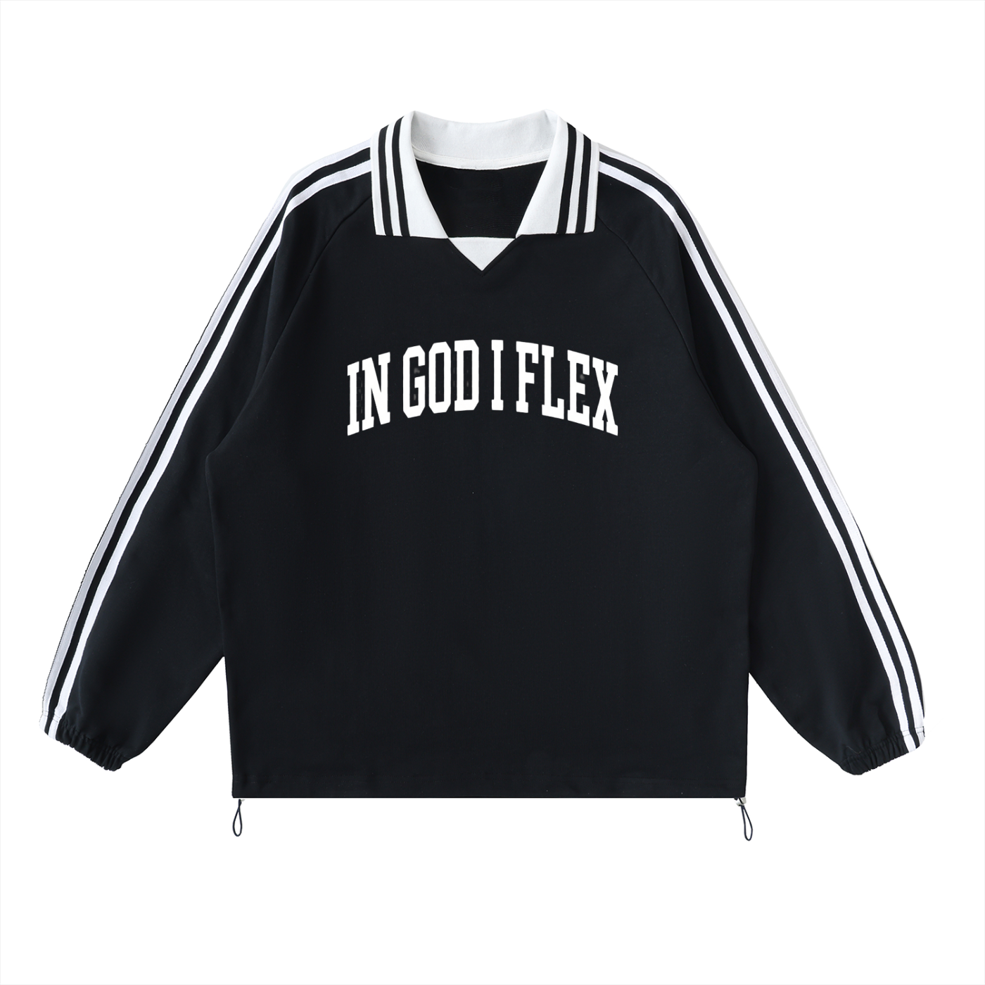 Contrast Striped IGIF Collar Sweatshirt