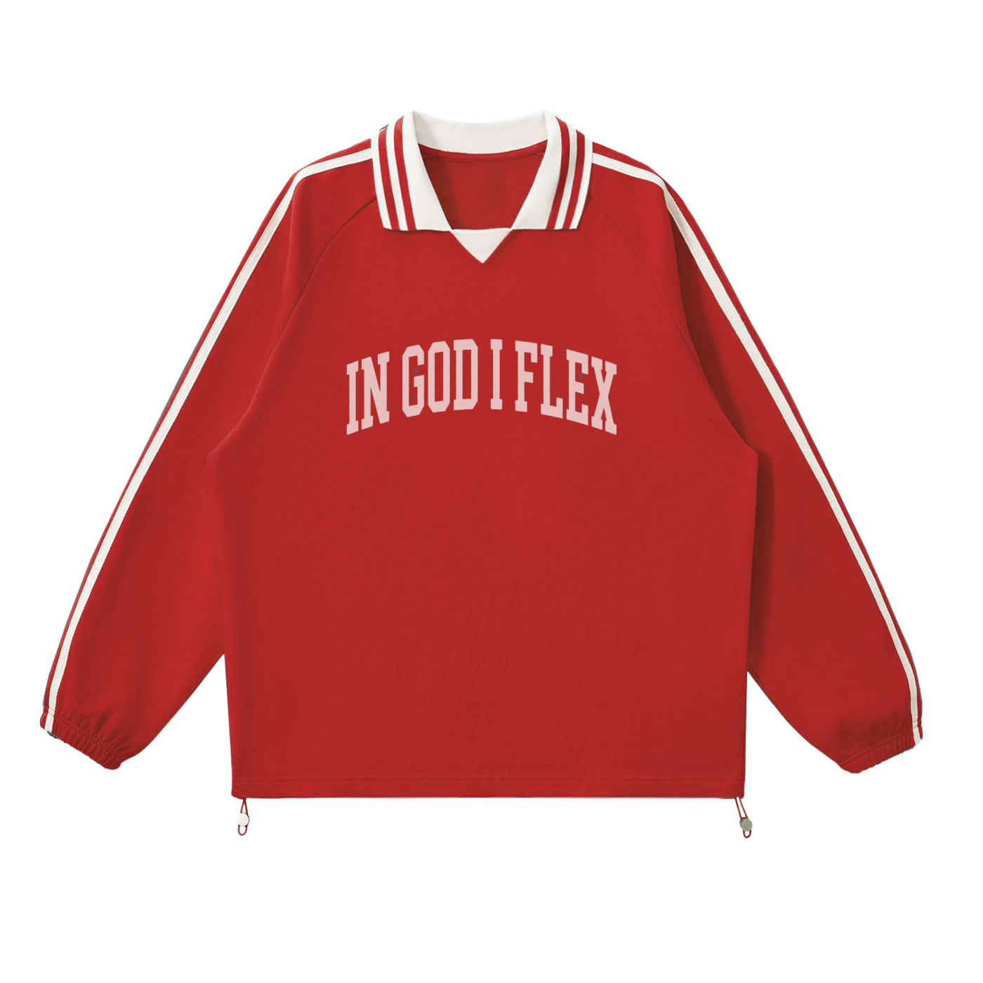 Contrast Striped IGIF Collar Sweatshirt