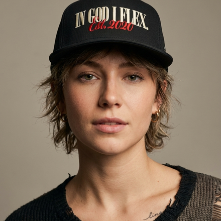 Model wearing IGIF Cap III Embroidered
