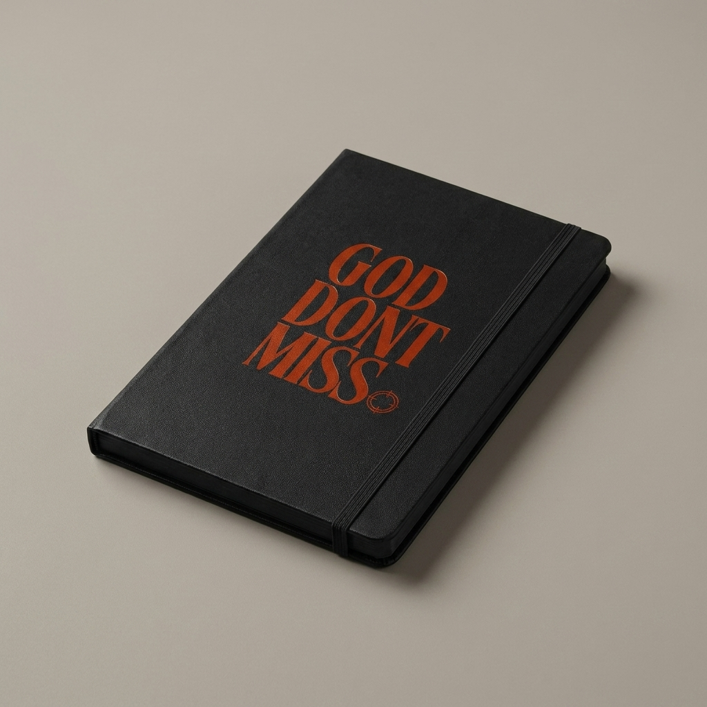 GOD DONT MISS Hardcover Journal styled product shot