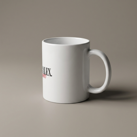 White Glossy Mug styled product shot