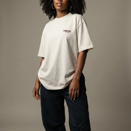 Model wearing Oversized Faded IGIF tee